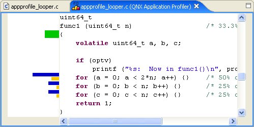 Application Profiler editor; hovering