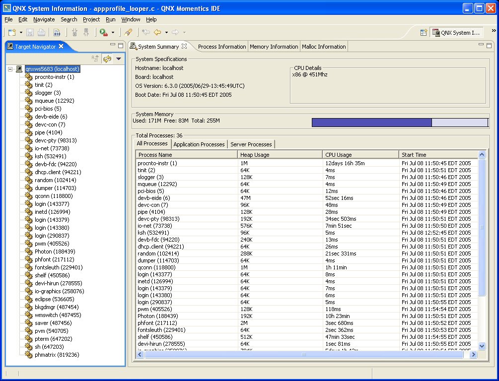 System Information perspective