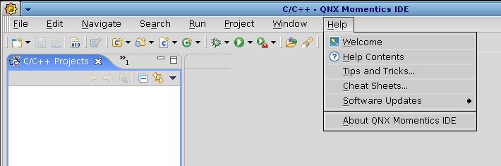 IDE help menu