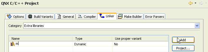 Linking the math library