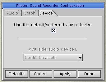 Device configuration panel