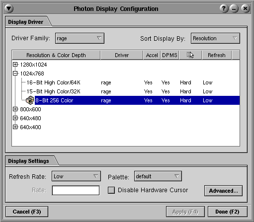 display preferences